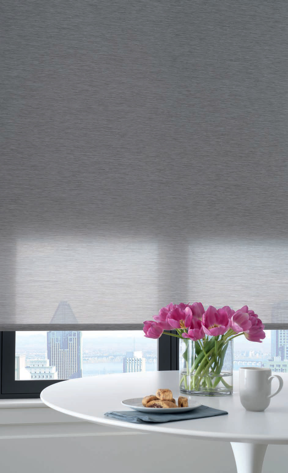 Combine roller fabrics with different opacities for the ultimate in light control.